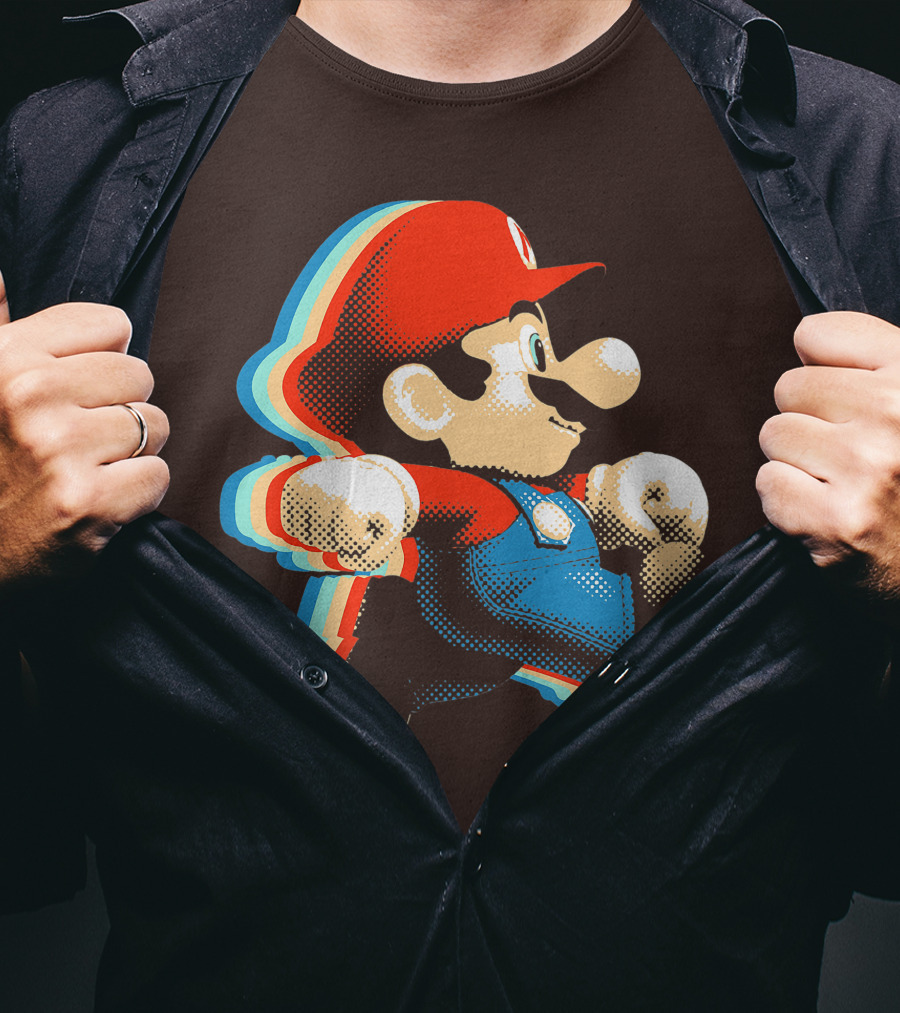 Funny Super Mario Comic Style Mario Run Premium Holidays Retro Gaming T-Shirt