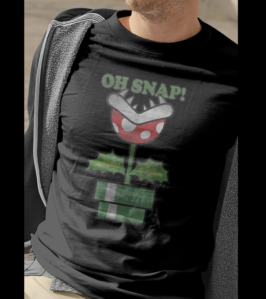 Oh Snap Piranha Plant Christmas Super Mario T-Shirt