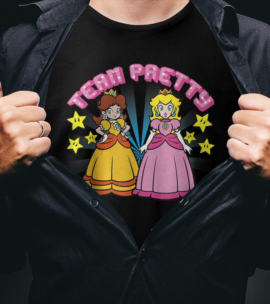 Super Mario Princess Peach And Daisy Team Pretty Stars T-Shirt