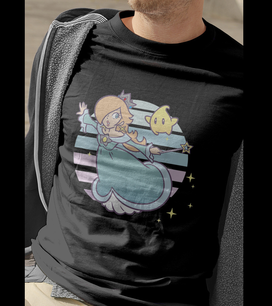 Super Mario Rosalina Luma Pastel Stripes Stars T-Shirt