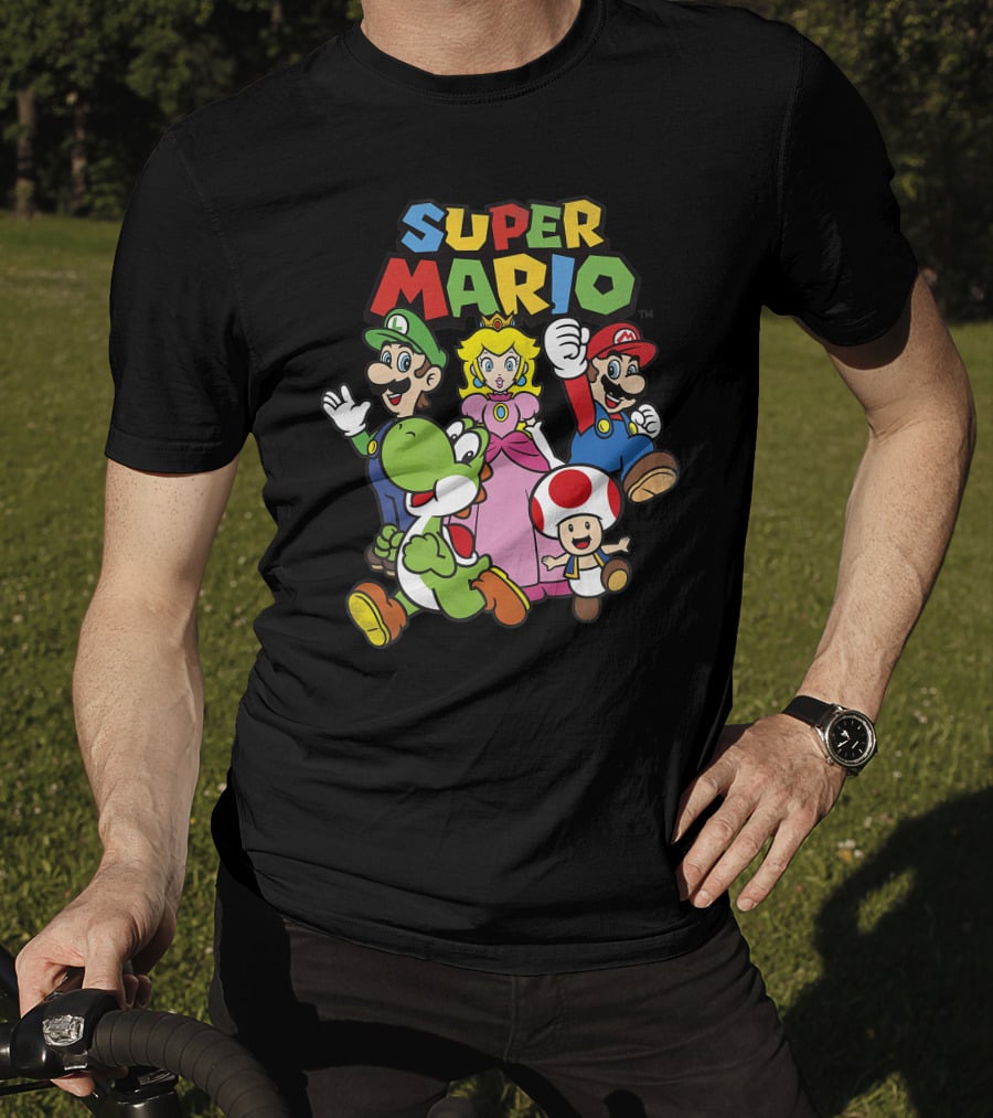 Super Mario Luigi Peach Yoshi Toad Heroes Group T-Shirt