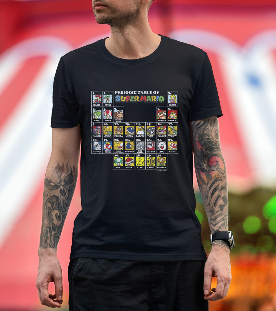 Periodic Table Of Super Mario Characters And Items T-Shirt