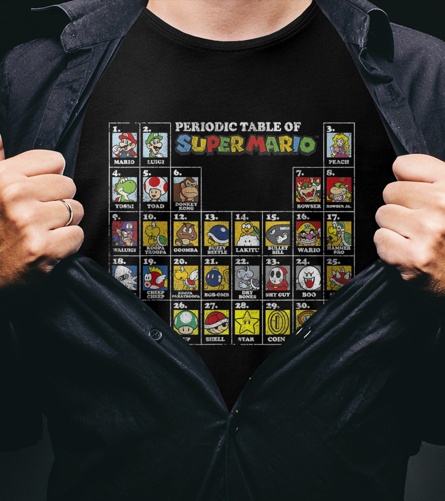 Periodic Table Of Super Mario Characters And Items T-Shirt