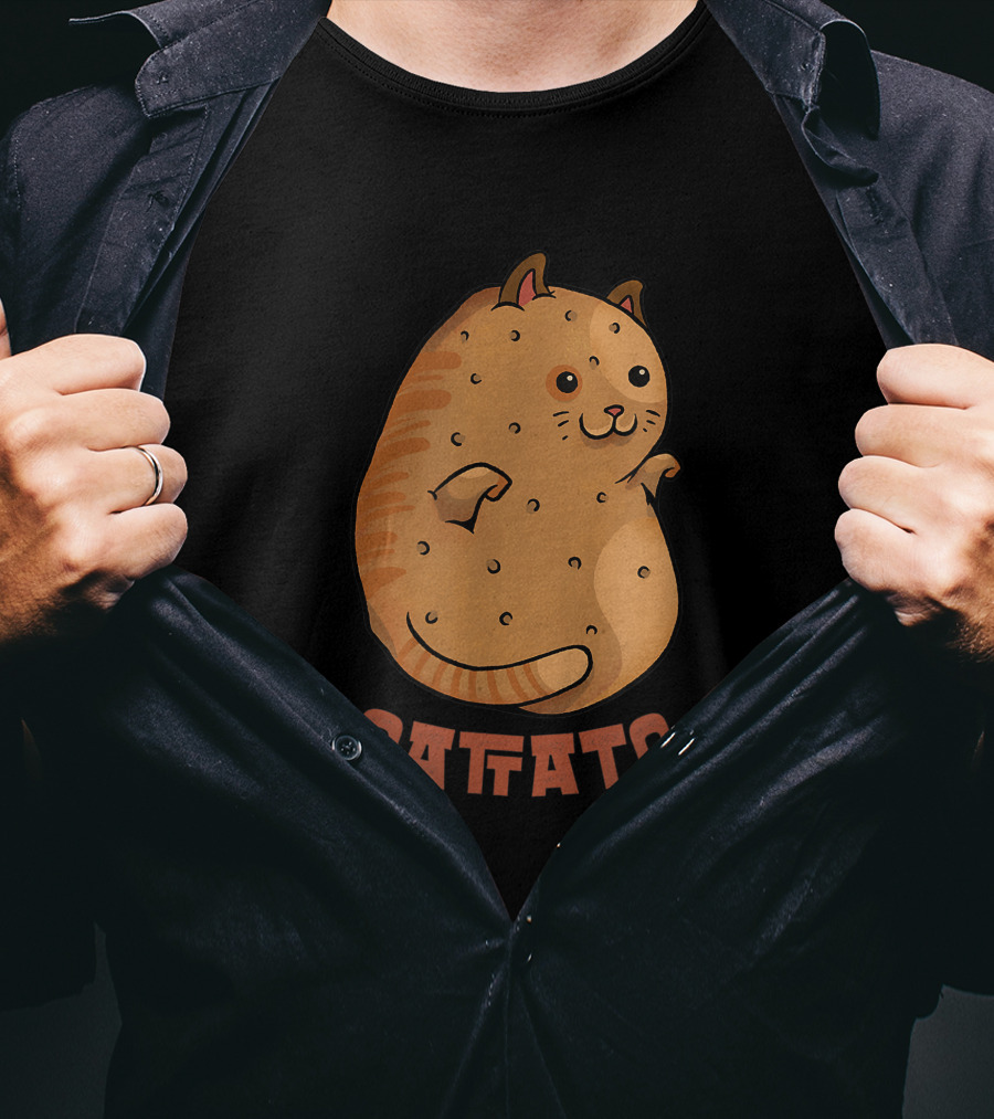 Funny Vegan Cat Potato Catato For Animal Owners T-Shirt