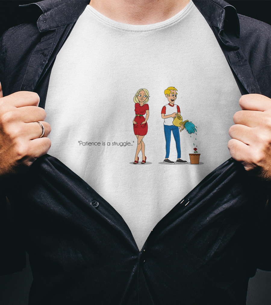 Patience Is A Struggle Watering Plant Pregnancy Humor T-Shirt