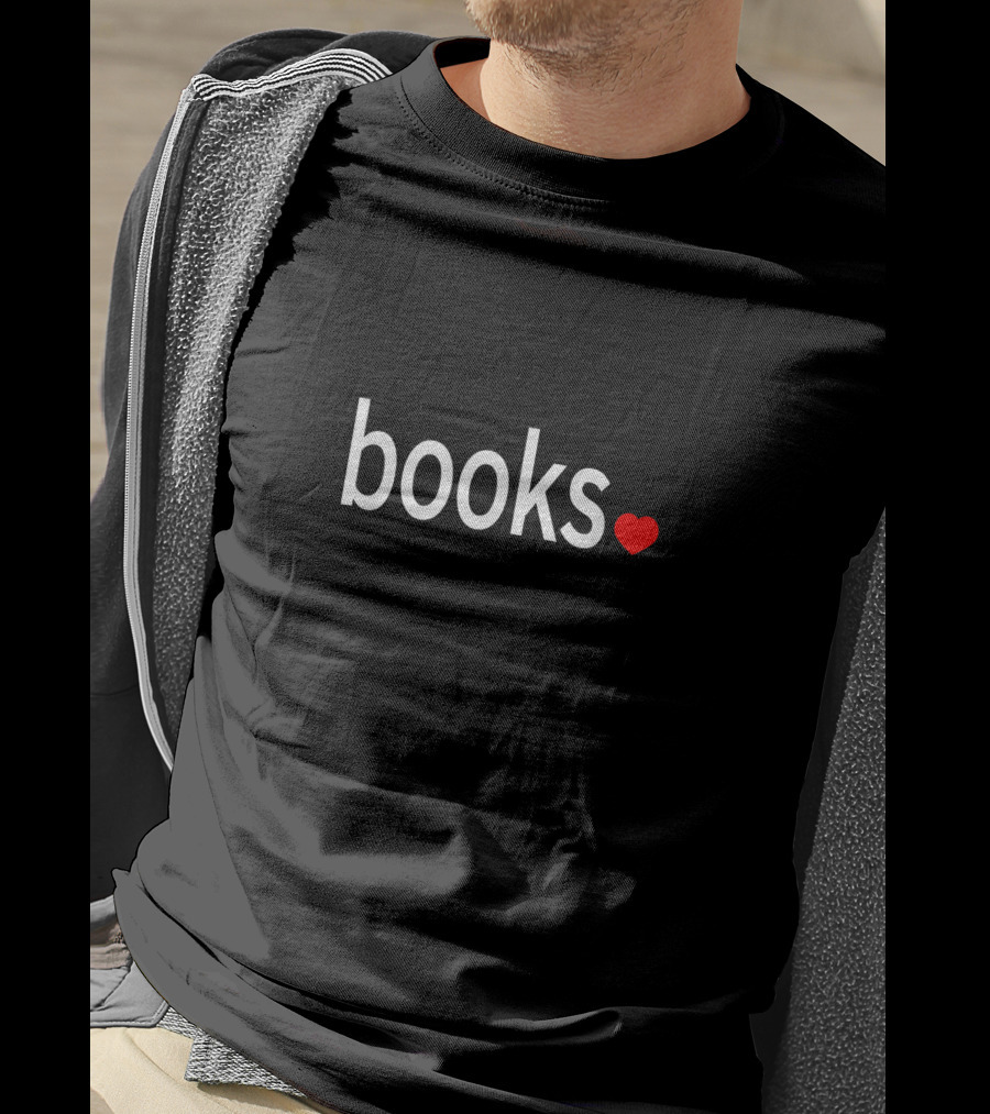 Books Love Minimalist Simple Heart T-Shirt
