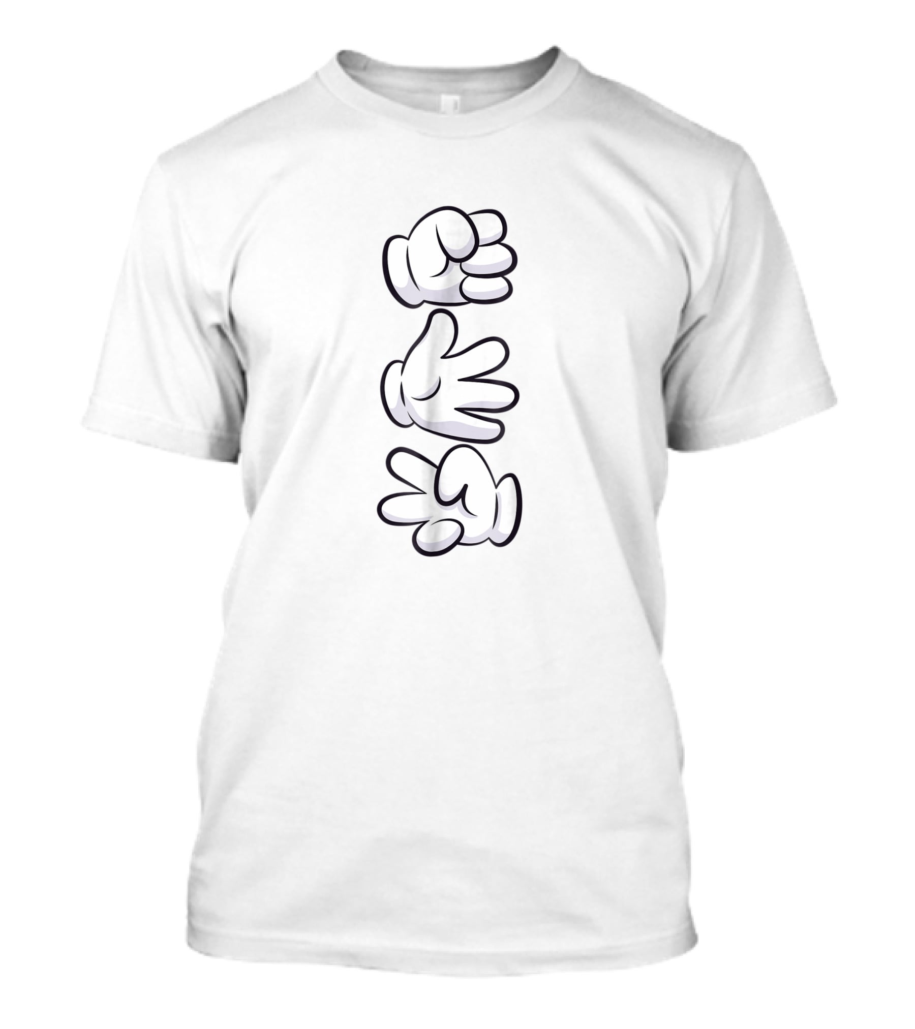 Rock Paper Scissors Cartoon Hands Humor Men's T-Shirt