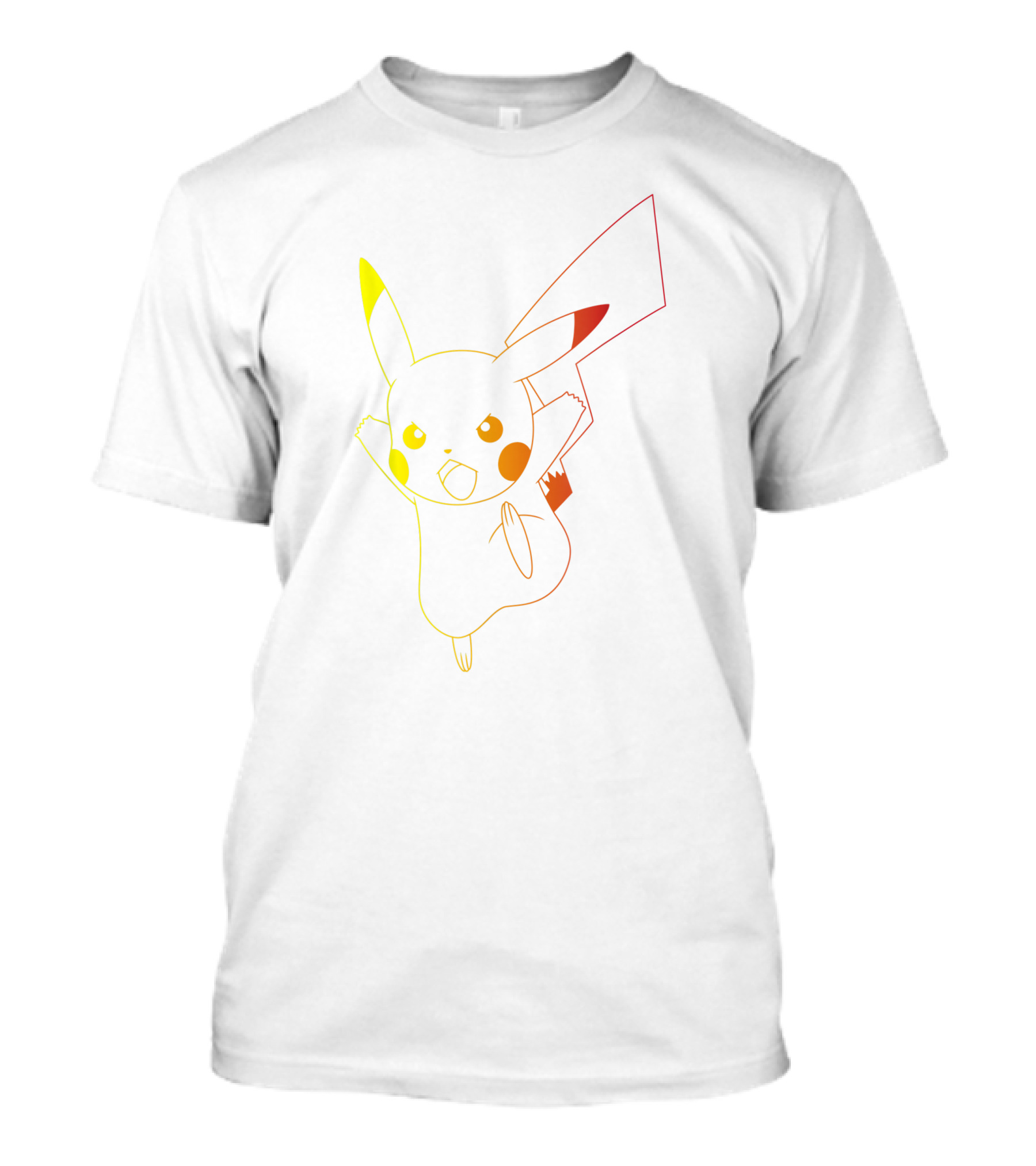 Pikachu Ombre Neon Silhouette Pokémon Jumping Animation T-Shirt