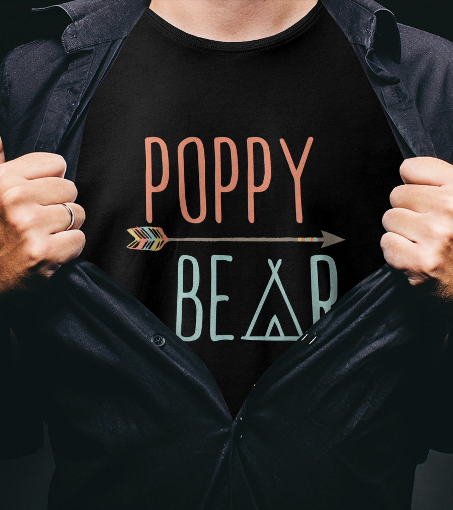Poppy Bear Arrow Teepee Grandpa T-Shirt