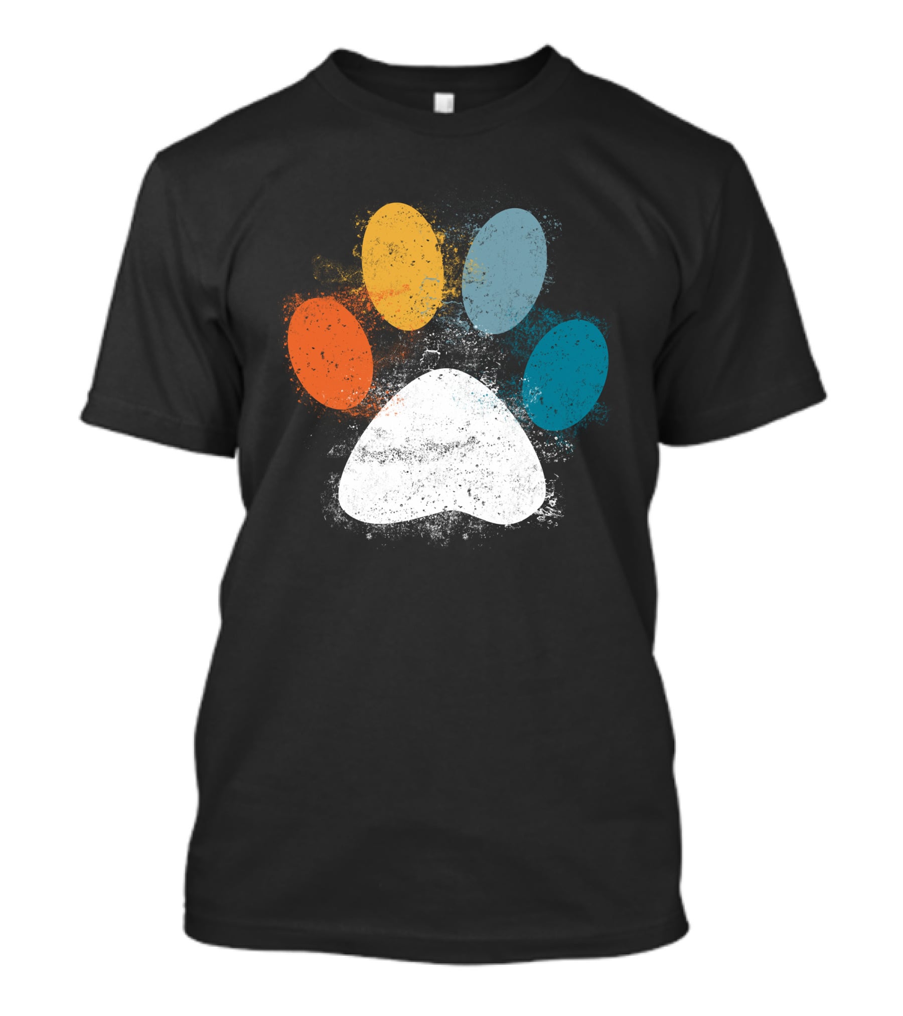 Vintage Colorful Dog Paw Print Puppy Love Pet Paw T-Shirt