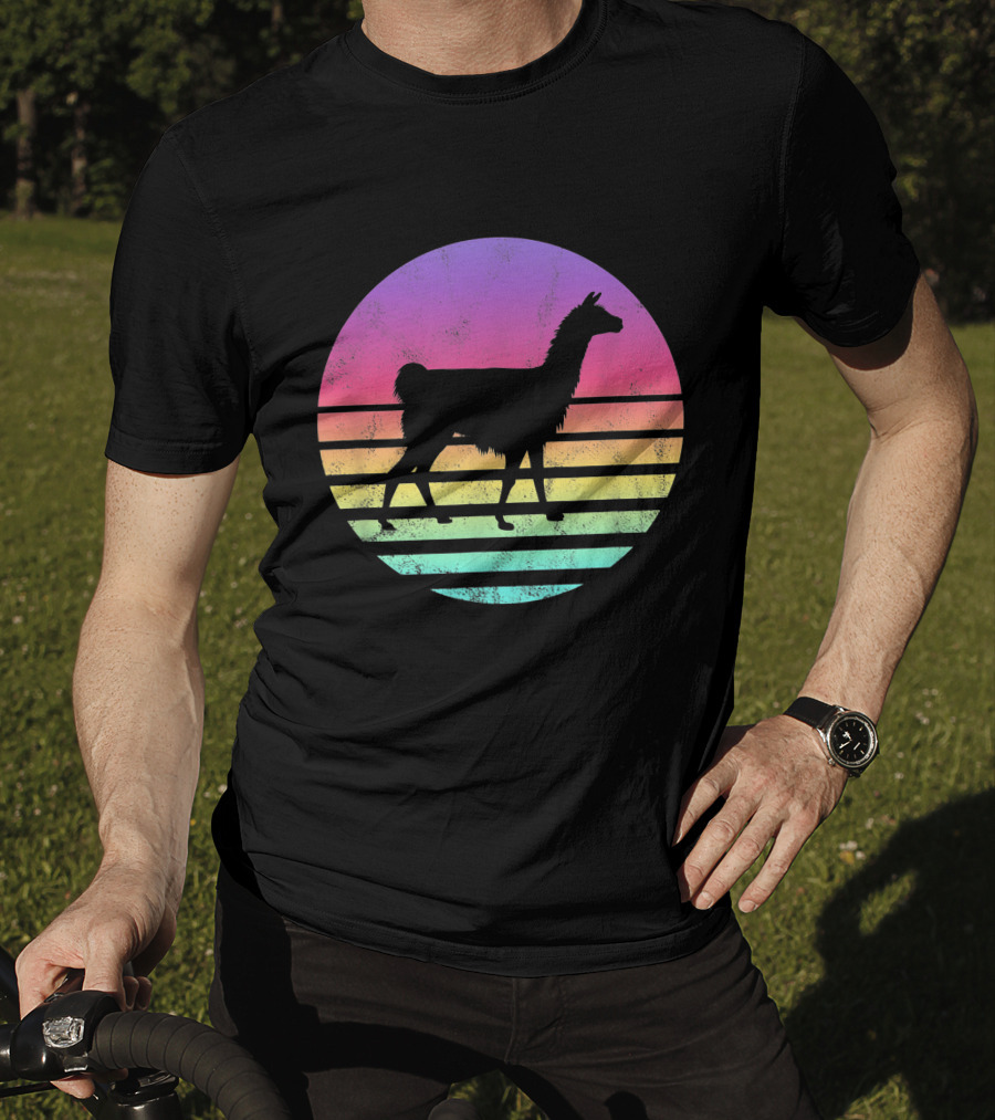 Classic Llama Retro Sunset T-Shirt