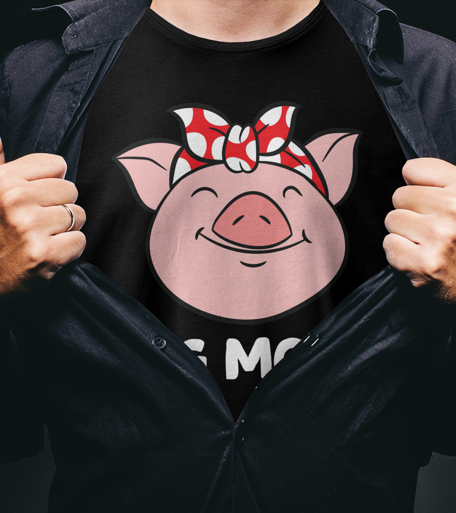 Pig Mom Love Pigs Funny Pig Farmer Mom T-Shirt