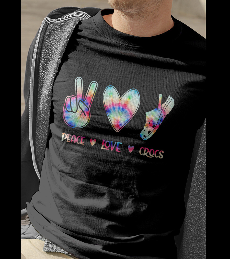Peace Love Tie-Dye Crocs T-Shirt