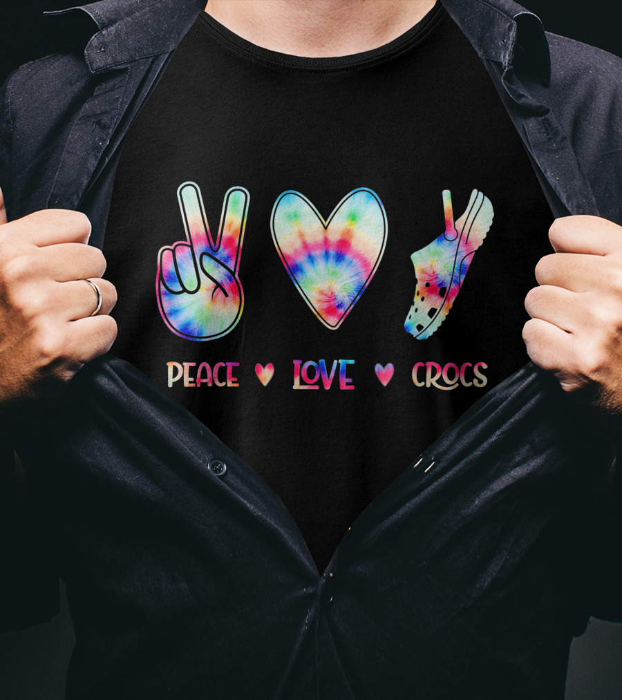 Peace Love Tie-Dye Crocs T-Shirt