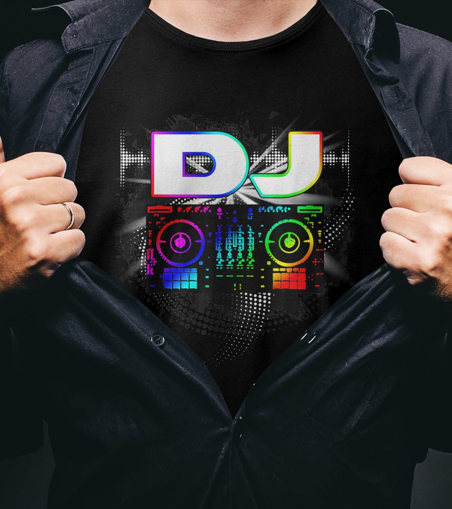 DJ Music Lover Colorful Soundwave Music Player T-Shirt