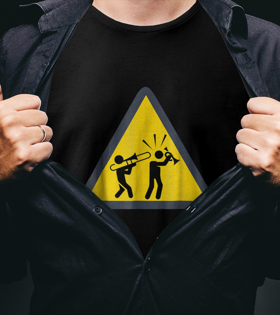 Trombone Funny Trombonist Warning Sign Icons T-Shirt