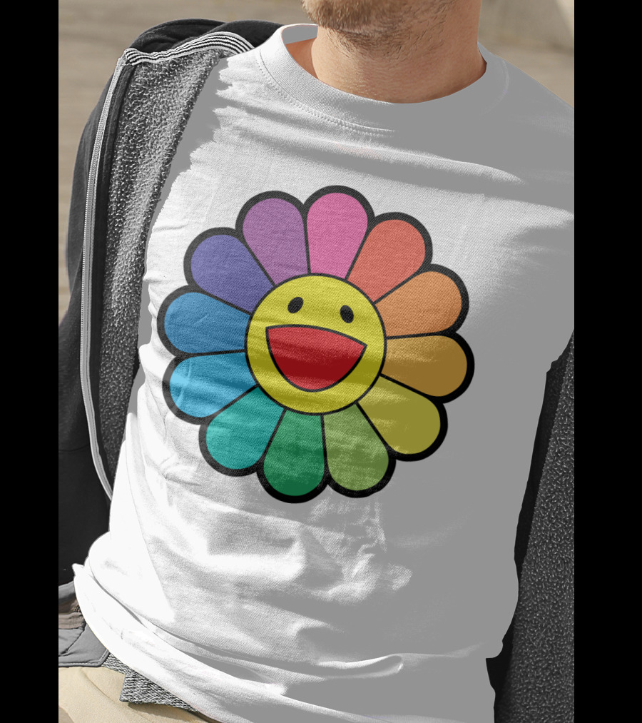 Takashi Murakami Smiling Flower Rainbow Colors T-Shirt