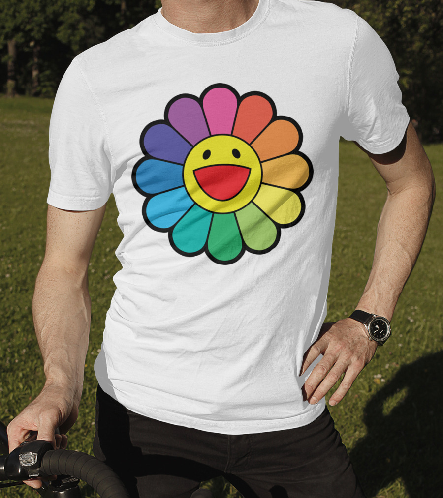 Takashi Murakami Smiling Flower Rainbow Colors T-Shirt