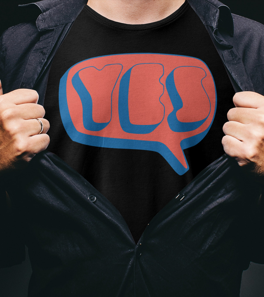 Yes 1969 Album Logo Retro Text Bubble T-Shirt