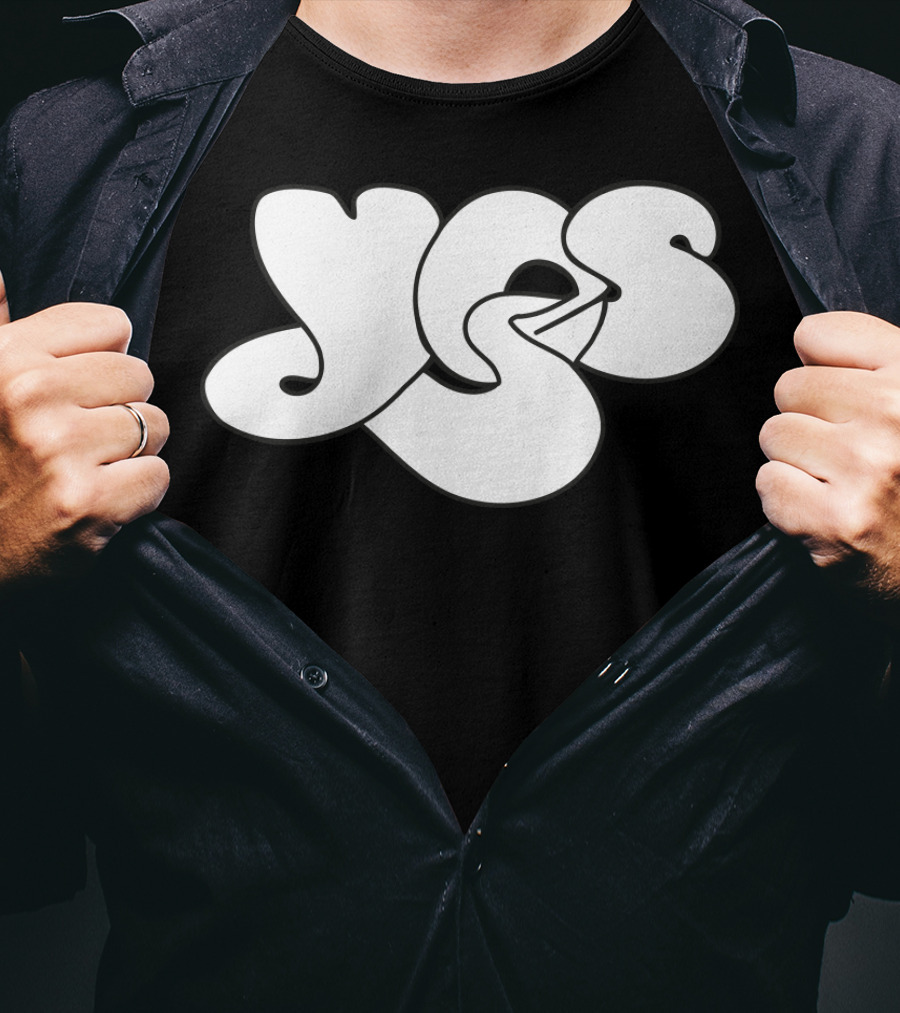 Yes Band Iconic Logo White Bubble Letters T-Shirt
