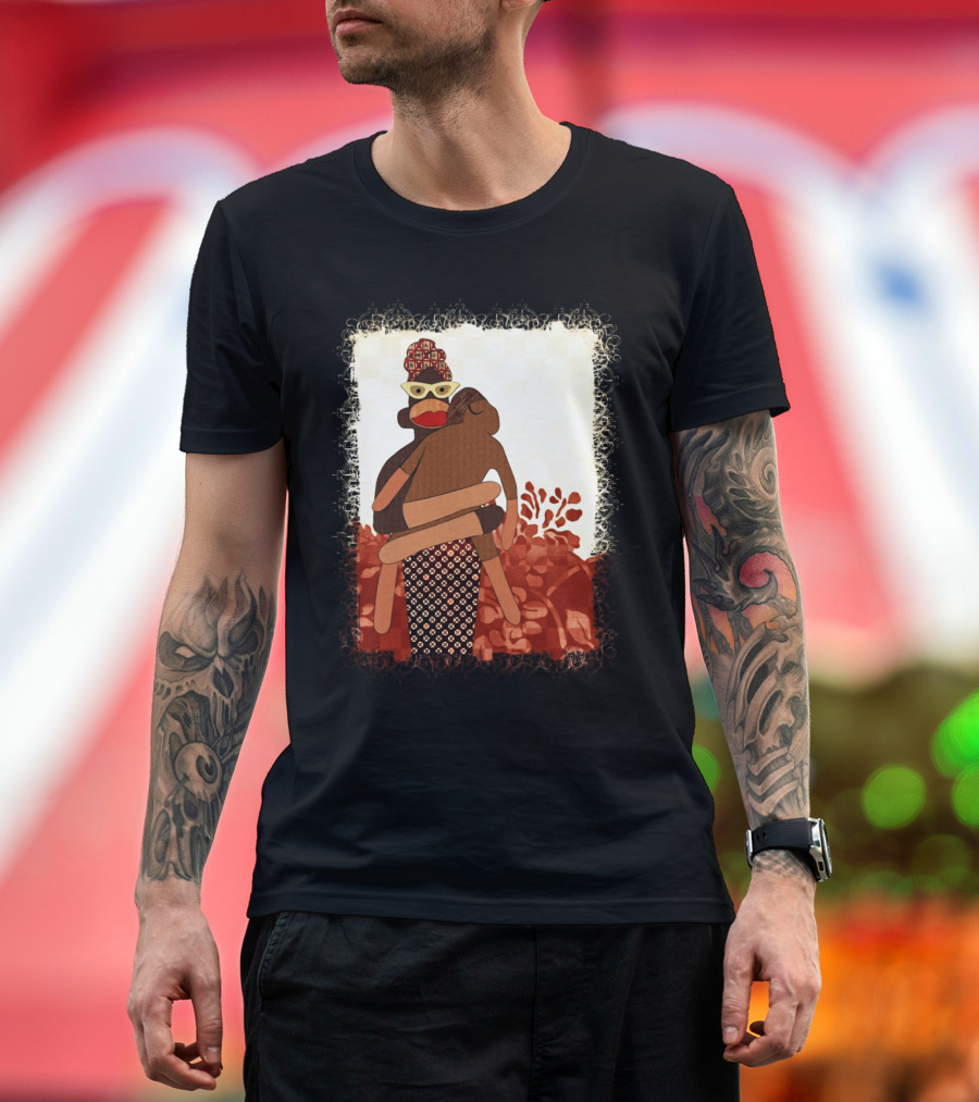Sock Monkey Mother and Child Vintage T-Shirt