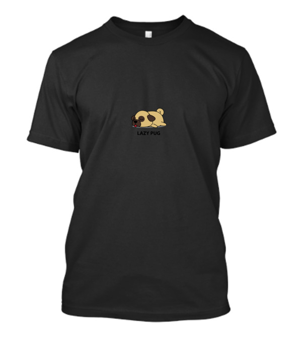 Lazy Pug Cartoon T-Shirt