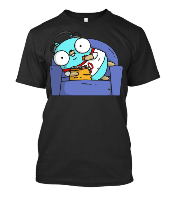 Golang Relaxed Gopher On Couch With Snack T-Shirt