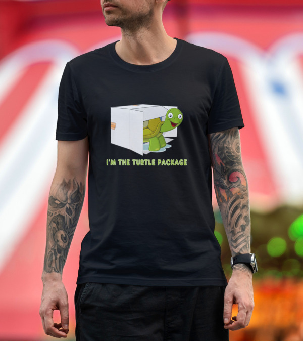 Premium T-Shirt: I'm the Turtle Package Happy Cartoon Turtle in Box T-Shirt I'm the Turtle Package Happy Cartoon Turtle in Box T-Shirt