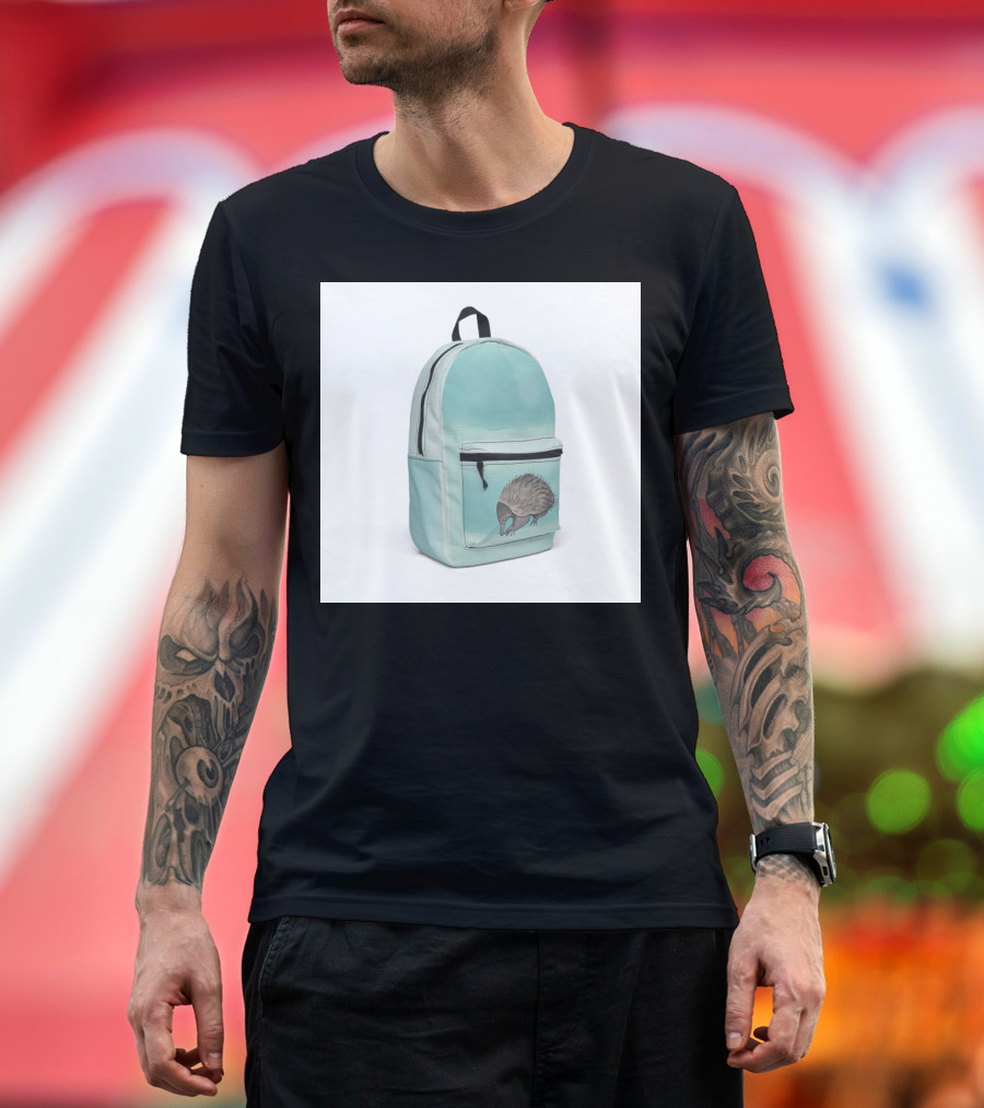 Australian Echidna on Light Blue Backpack T-Shirt