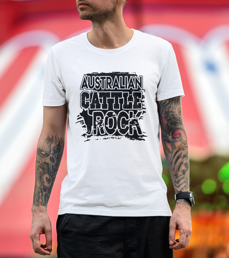 Australian Cattle Rock Text with Dog T-Shirt