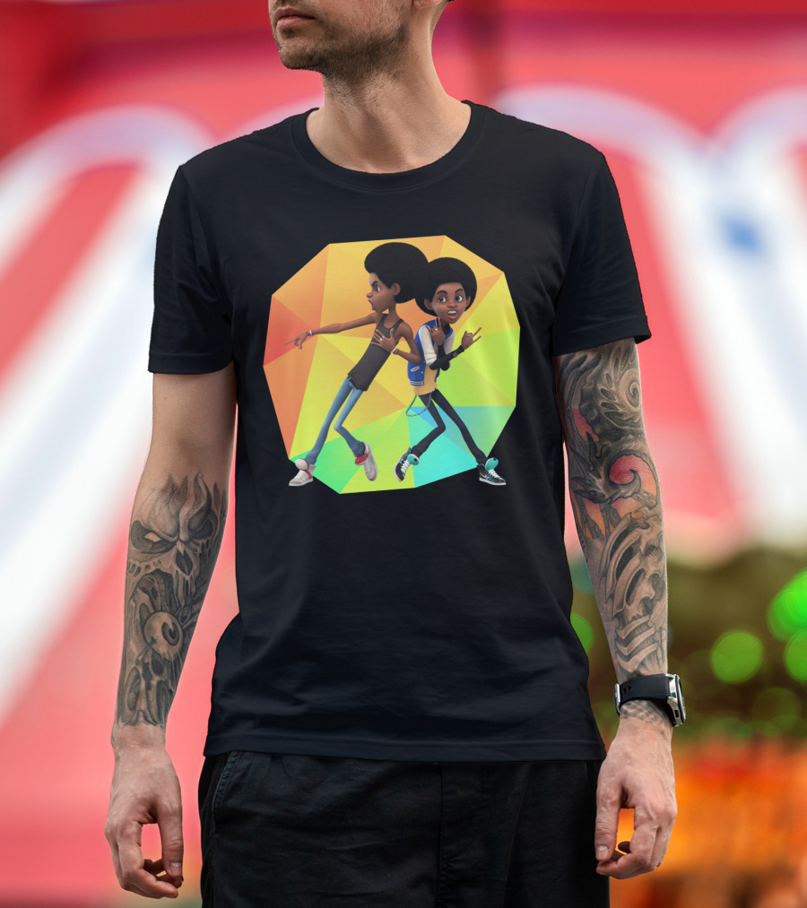 The Afro Boys Danish Colorful Geometric Background T-Shirt