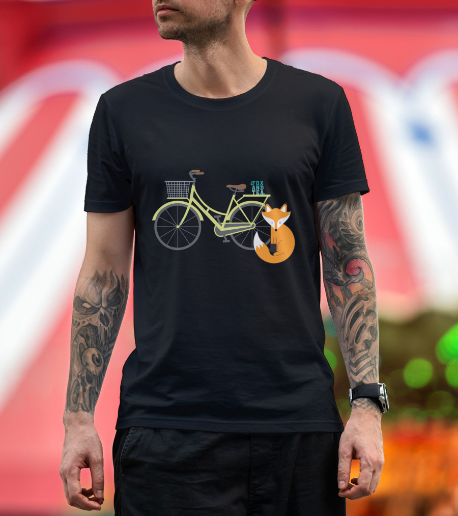 Fox and Tea Vintage Bicycle with Orange Fox T-Shirt