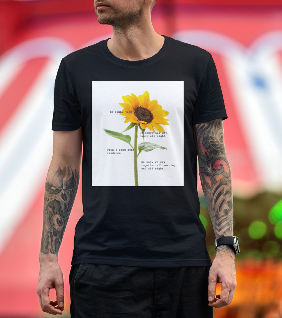 In Sunny June We Dance All Day and Night With a Sing Song Cadance Hug Cry Together All Morning T-Shirt