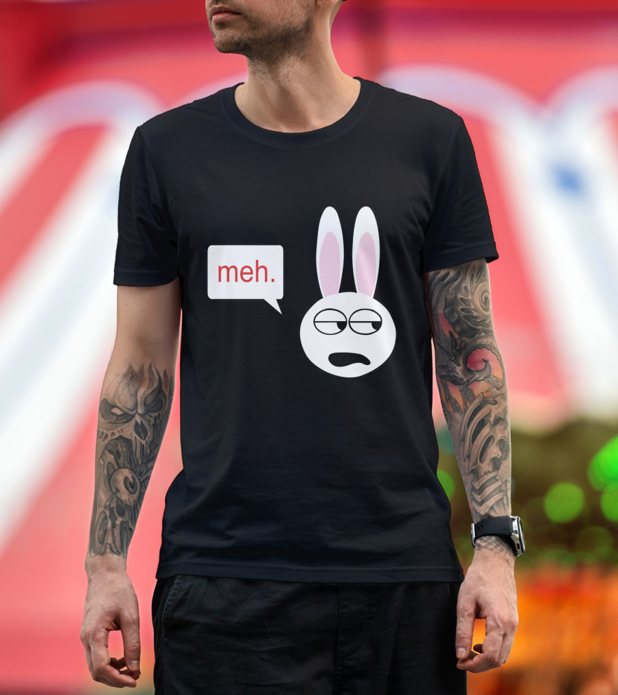 Meh Bunny Expression with Speech Bubble T-Shirt