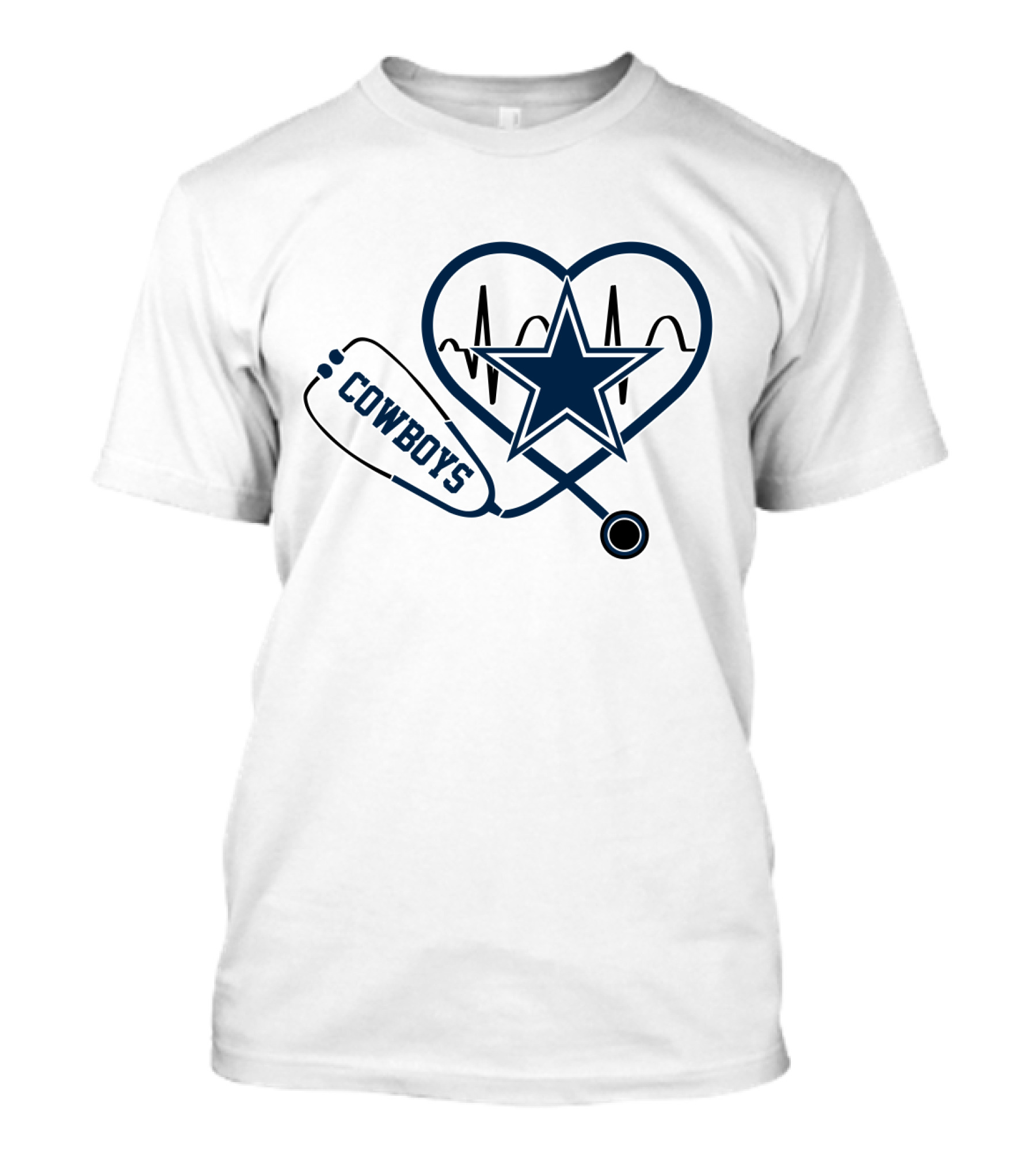 Cowboys Heartbeat Stethoscope Star T-Shirt