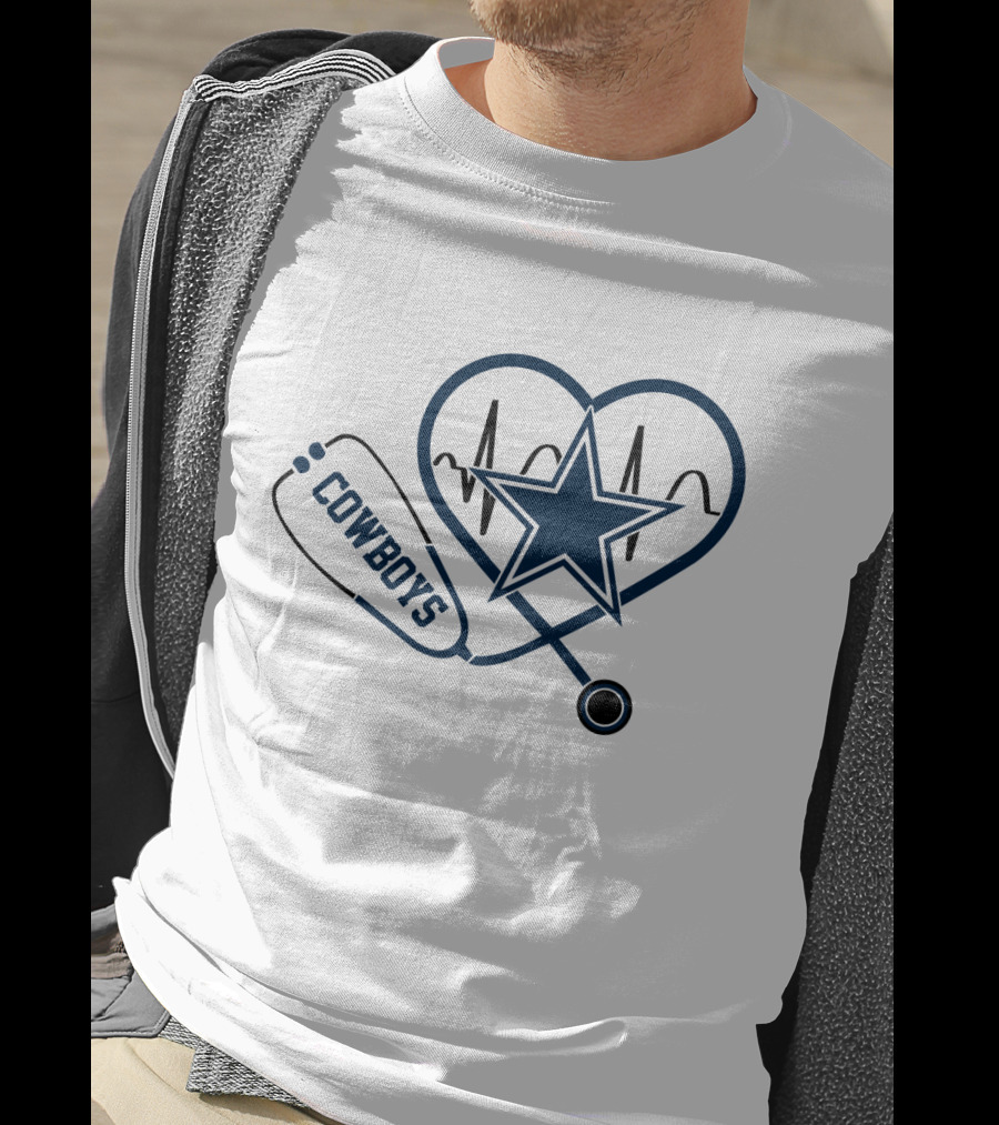 Cowboys Heartbeat Stethoscope Star T-Shirt