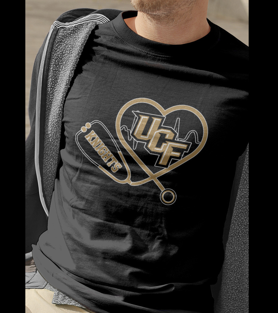 UCF Knights Heart Stethoscope EKG T-Shirt