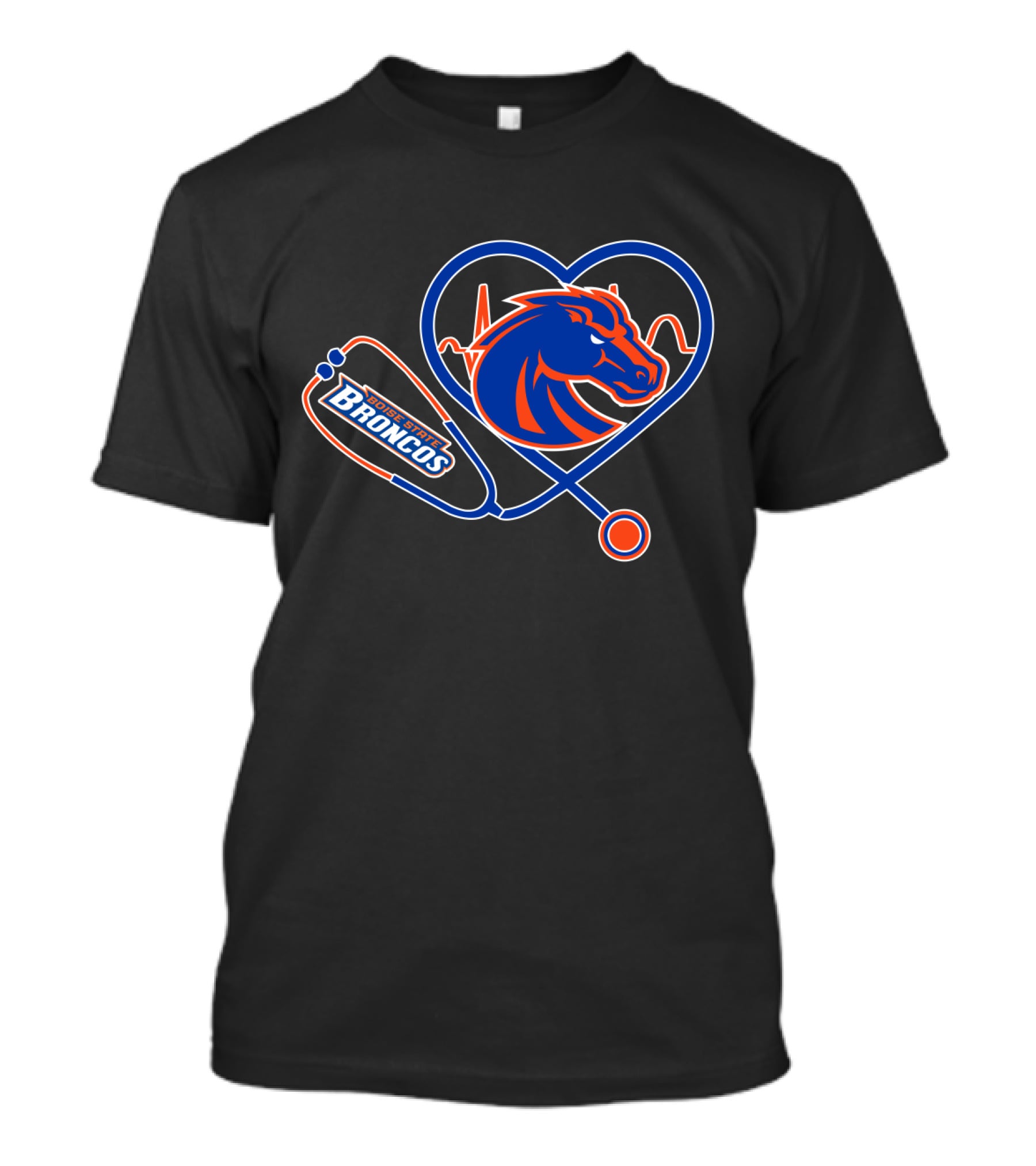 Boise State Broncos Heartbeat Stethoscope T-Shirt