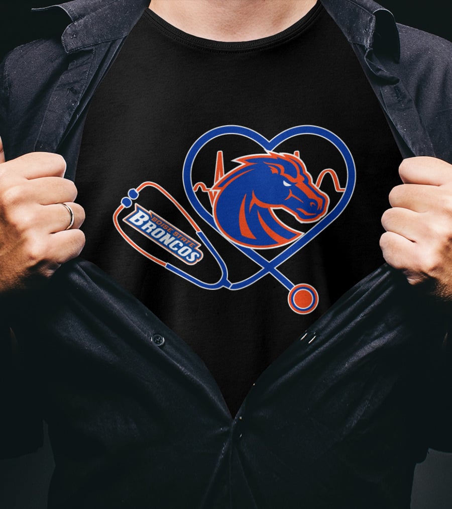 Boise State Broncos Heartbeat Stethoscope T-Shirt
