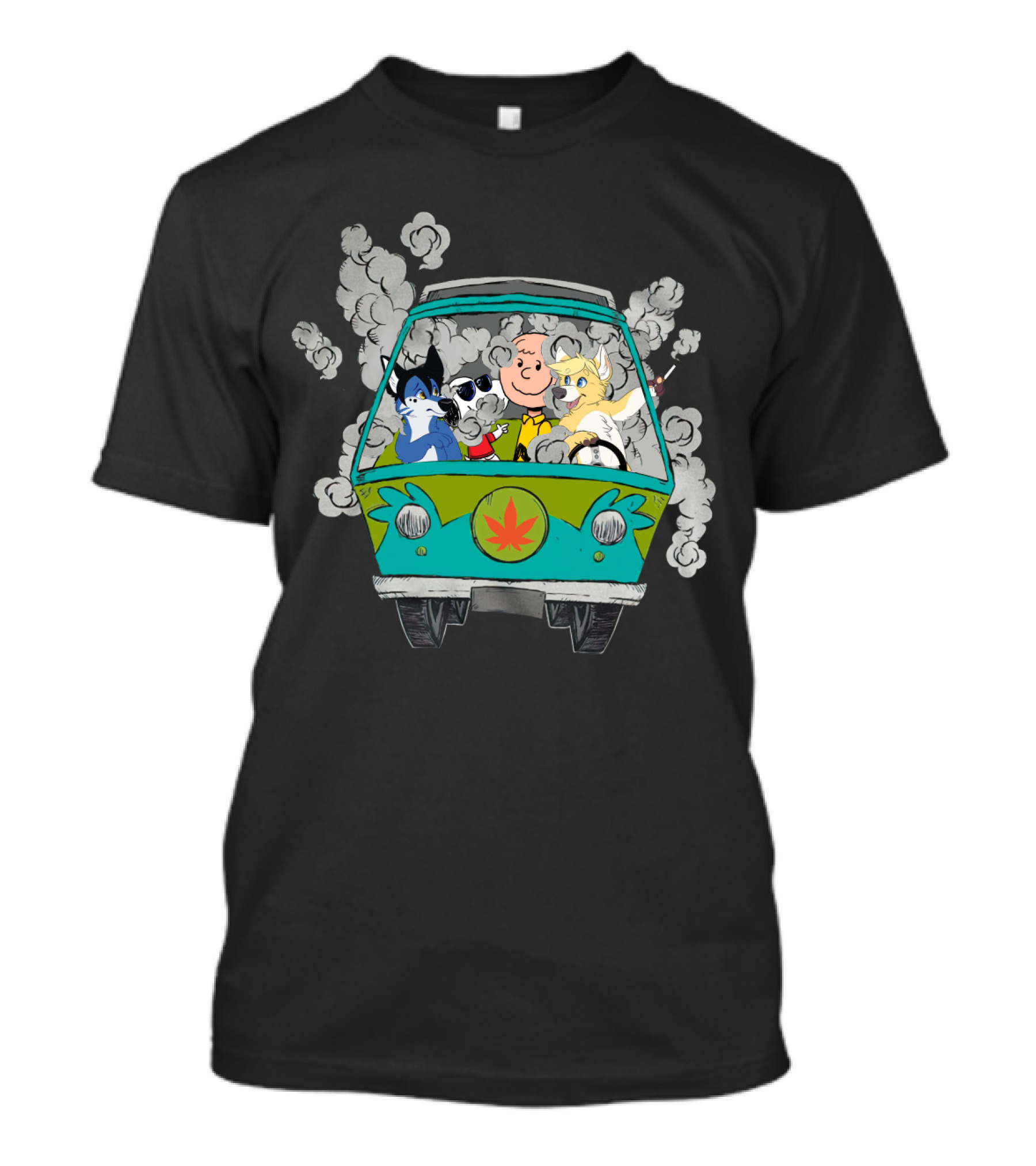 Corgi Ds0 Charlie Brown Woodstock Van Cannabis Smoke T-Shirt