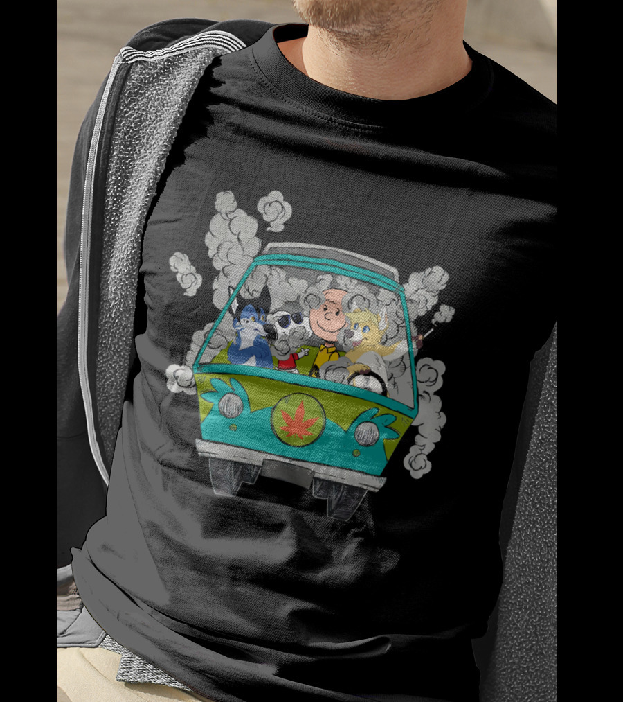 Corgi Ds0 Charlie Brown Woodstock Van Cannabis Smoke T-Shirt