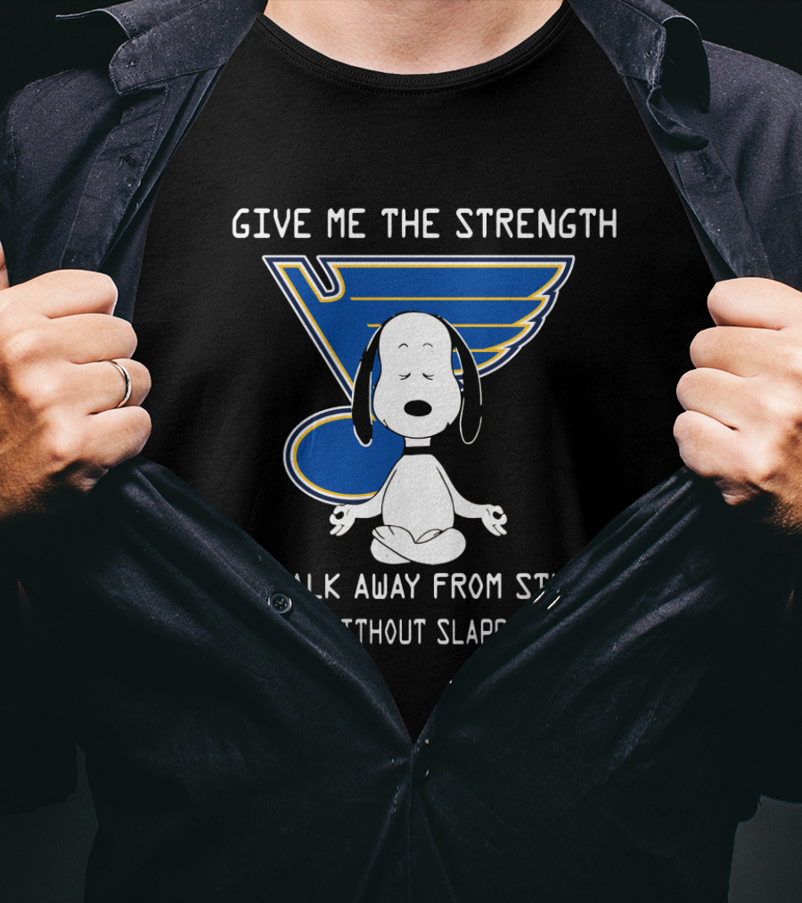 Give Me The Strength St. Louis Blues Snoopy Meditation Humor T-Shirt