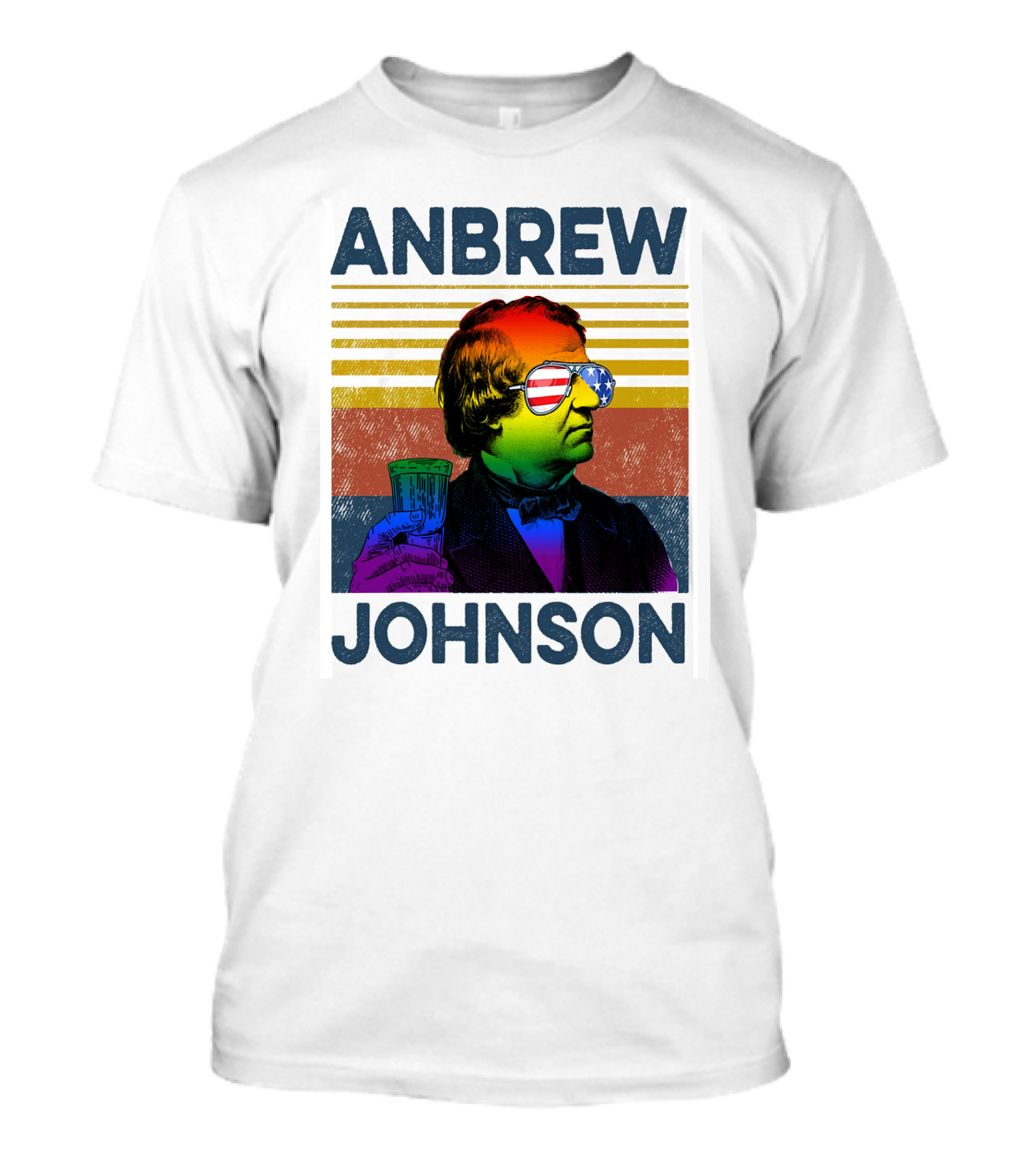 Anbrew Johnsons Pride Rainbow Sunglasses Beer Drink T-Shirt