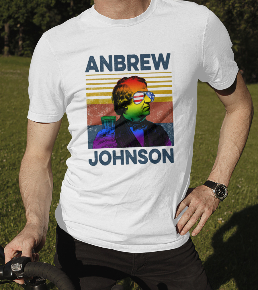 Anbrew Johnsons Pride Rainbow Sunglasses Beer Drink T-Shirt