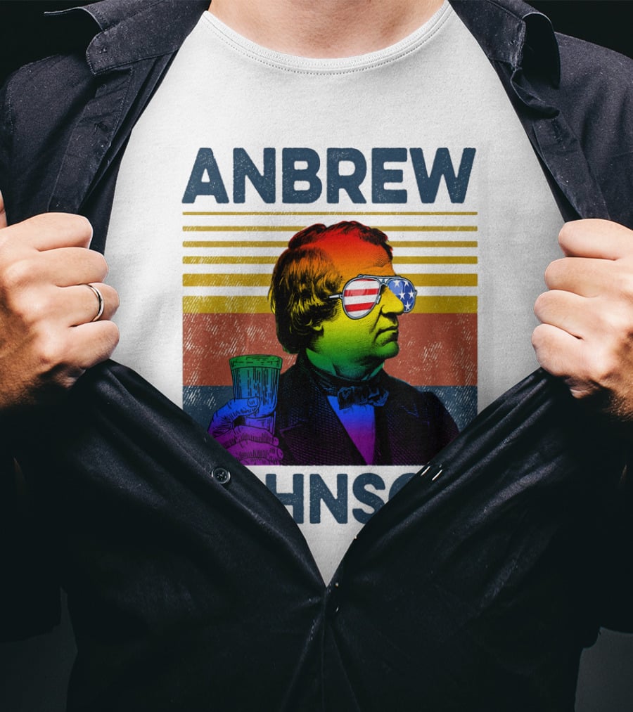 Anbrew Johnsons Pride Rainbow Sunglasses Beer Drink T-Shirt