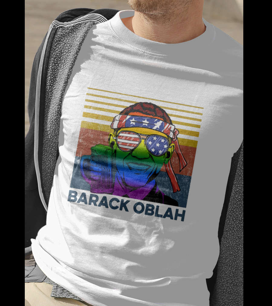 Barack Oblah Patriotic Headband Rainbow Sunglasses Beer Mug T-Shirt