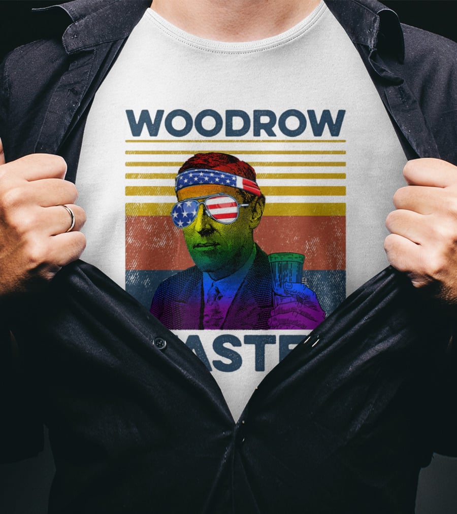 Woodrow Wasted American Flag Sunglasses Beer T-Shirt