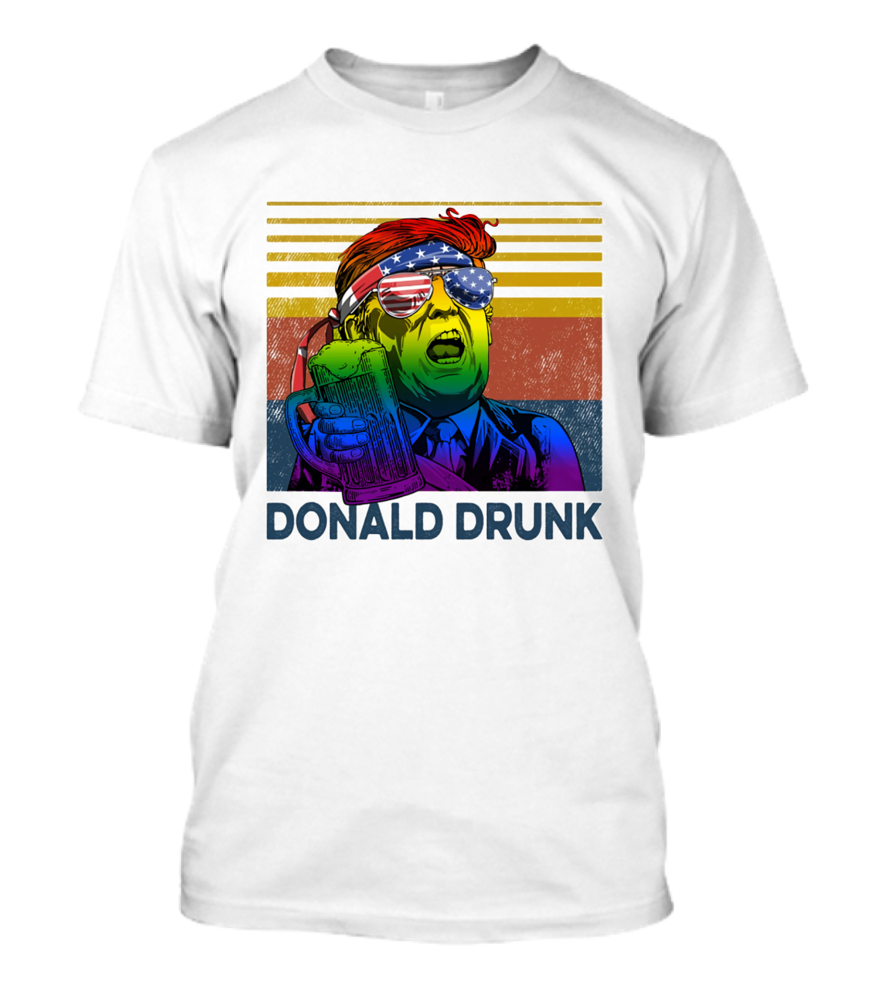 Donald Drunk Vintage Style Patriotic Beer Lover T-Shirt