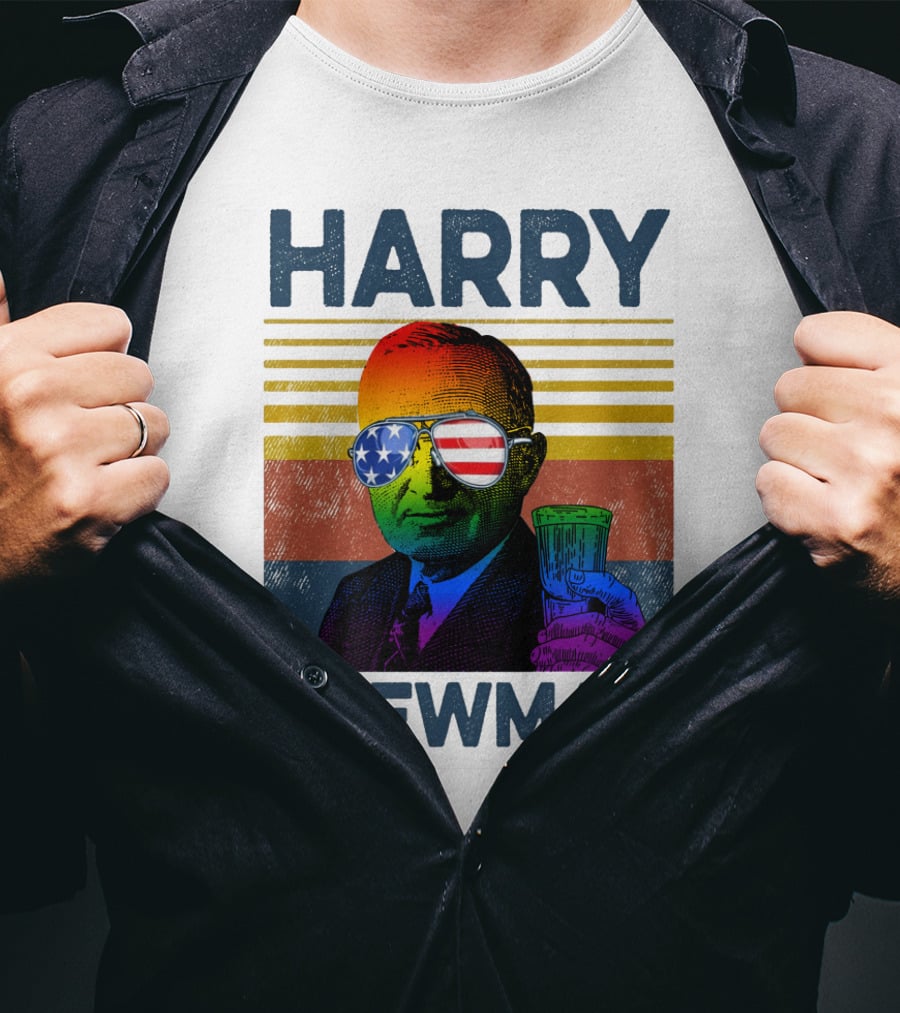 HARRY BREWMAN Patriotic Sunglasses Beer Drink T-Shirt