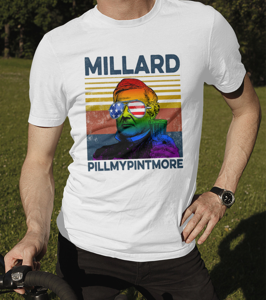 Millard Pillmypintmore Rainbow Flag American Sunglasses Beer T-Shirt